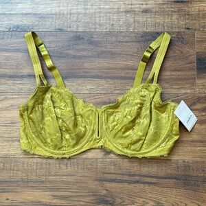 Auden Women’s Unlined Lace Balconette Coverage Underwire Bra Green Size 40D NWT